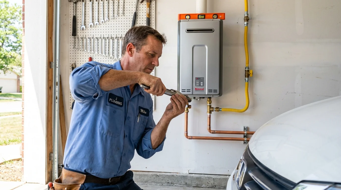 Tankless water heater installation by a Johns Plumbing LLC plumber in Hampton Falls